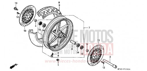 ROUE AVANT (VFR750FR/FS/FT/FV) VFR750FS de 1995